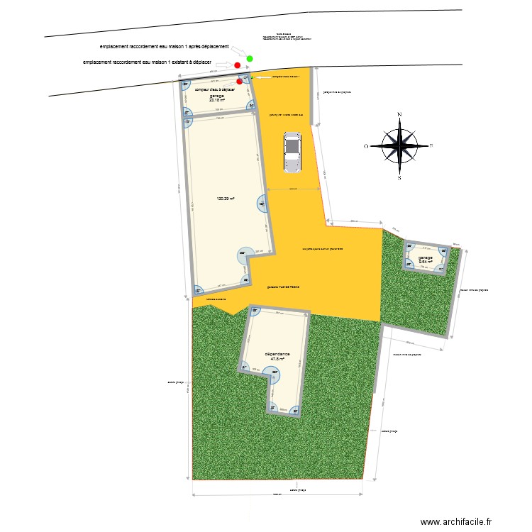 401 Villatte 44520 Issé plan de masse raccordement eau maison 1. Plan de 0 pièce et 0 m2