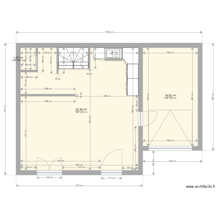 BRULIN PLAN MAISON RDC. Plan de 3 pièces et 60 m2