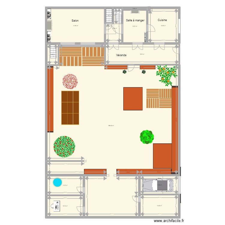Plan Maison Antoine Etage 0. Plan de 13 pièces et 434 m2