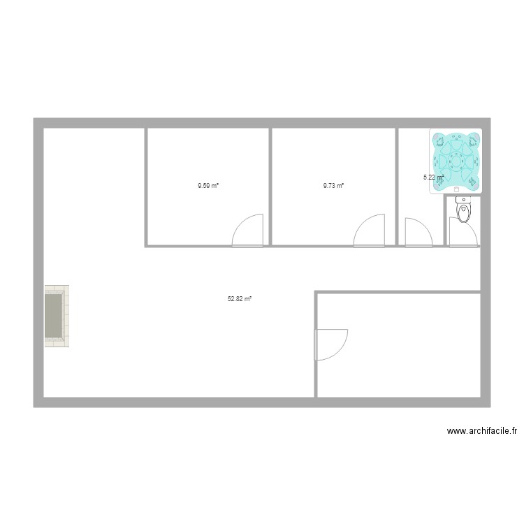 VERDIER DECO. Plan de 4 pièces et 77 m2