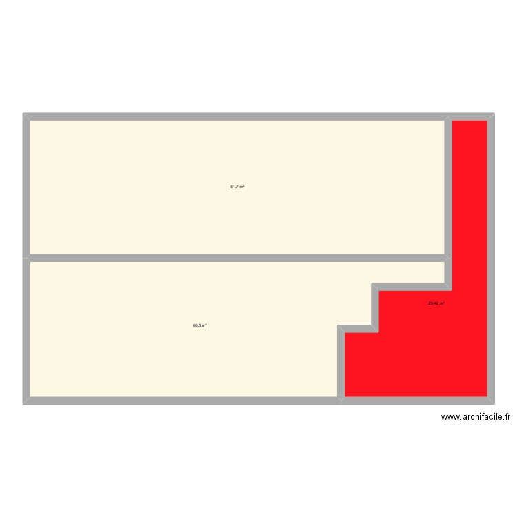 Ducret. Plan de 3 pièces et 178 m2
