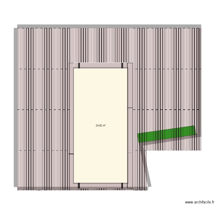 TERRASSE BOUZIGUES. Plan de 1 pièce et 25 m2