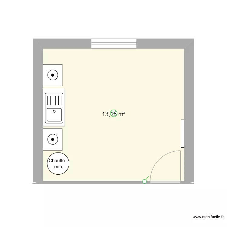 lingerie. Plan de 1  et 13 m²