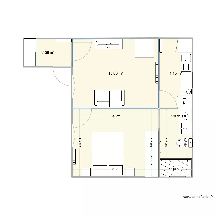plan avec porte chambre actuelle V2. Plan de 