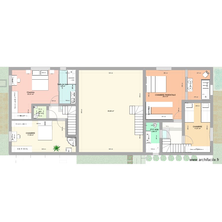 MAISONS MITOYENNES + JARDINS. Plan de 14 pièces et 291 m2