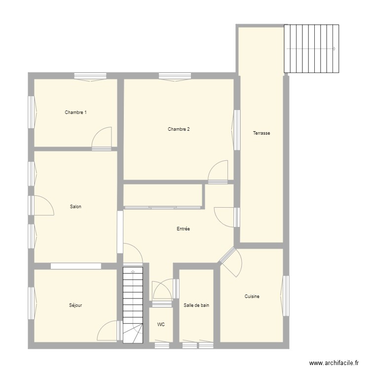 Croquis PRIOUX. Plan de 10 pièces et 101 m2