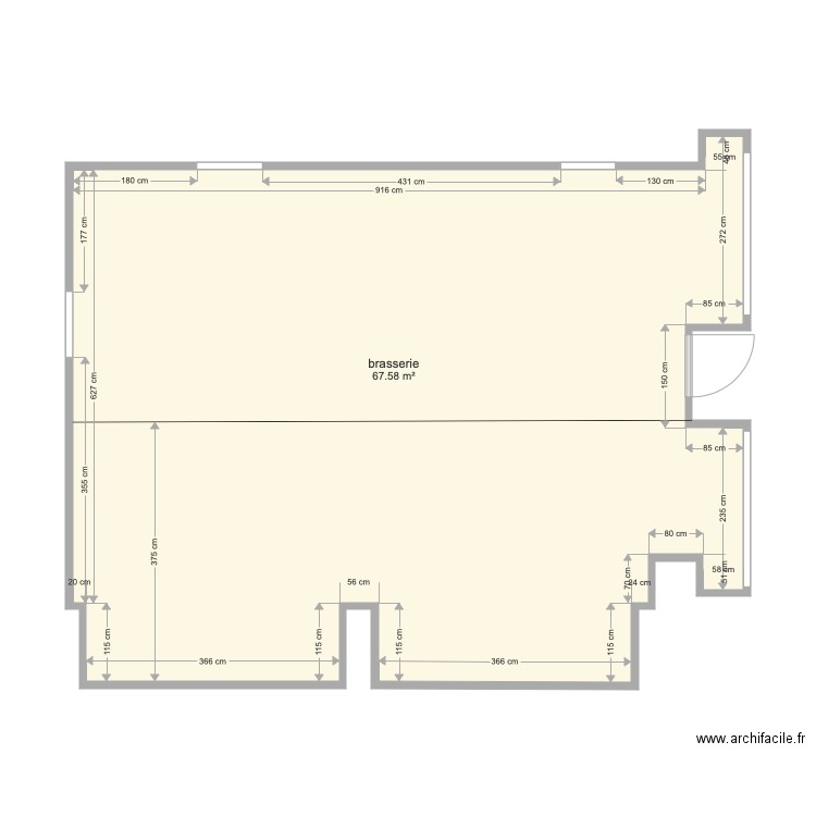 brasserie. Plan de 0 pièce et 0 m2