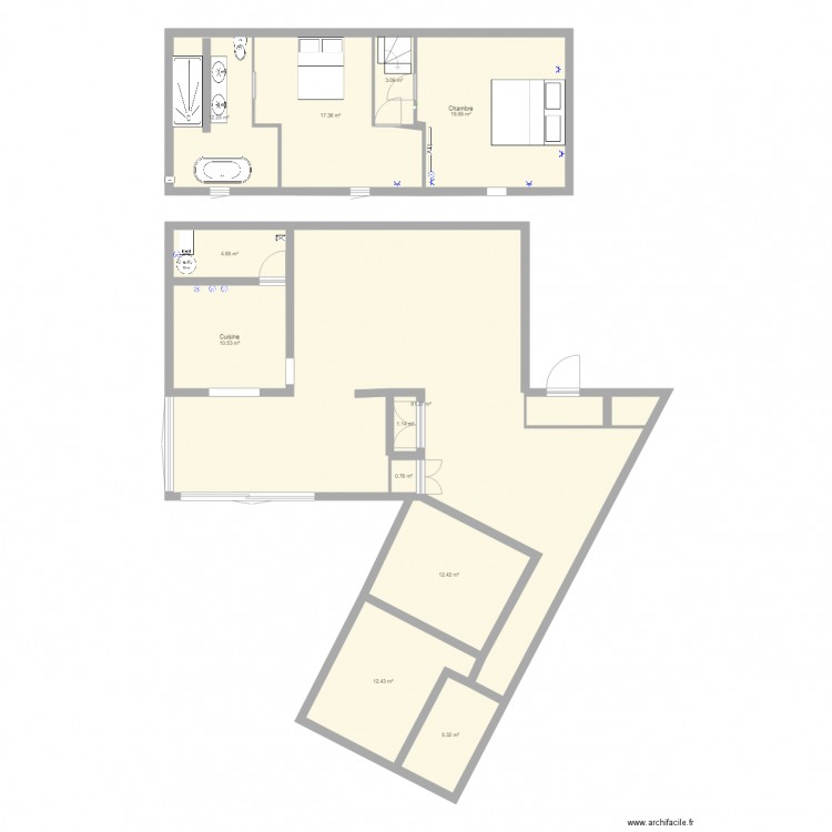 bachy 2. Plan de 12 pièces et 181 m2