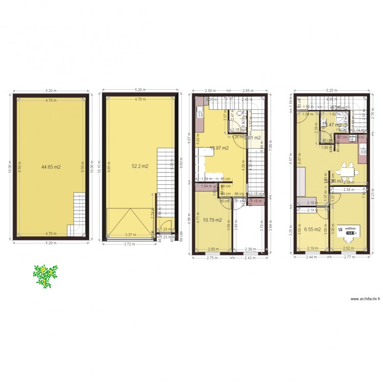 FARRANE. Plan de 9 pièces et 186 m2