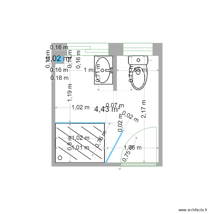 BENEDIC 1. Plan de 2 pièces et 4 m2