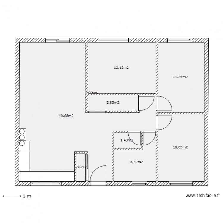 Fred et Cyrielle rdc modifié. Plan de 0 pièce et 0 m2