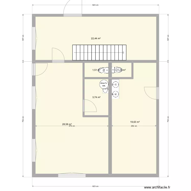 Bureau Mornant R+1. Plan de 