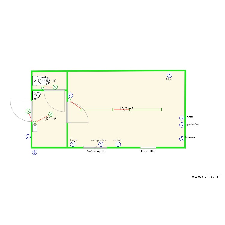 épicerie de poé. Plan de 0 pièce et 0 m2