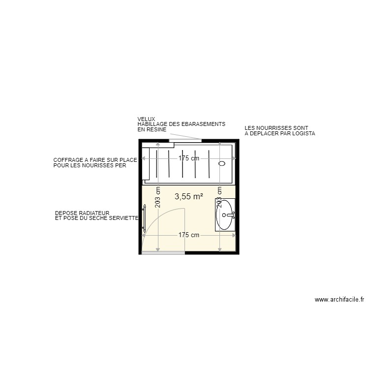 BOMY CAROLE . Plan de 1 pièce et 4 m2