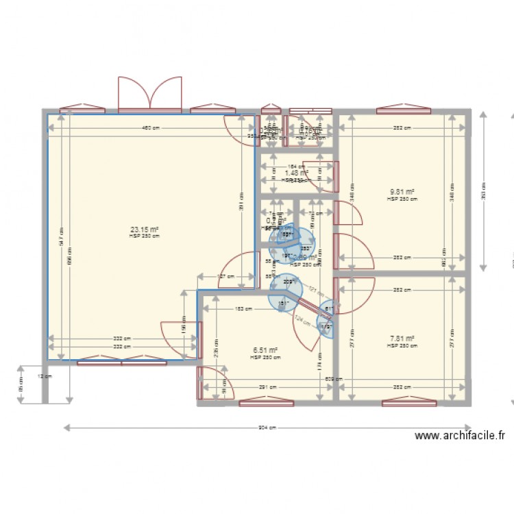 2ch  salon  salle à manger  DWC. Plan de 0 pièce et 0 m2