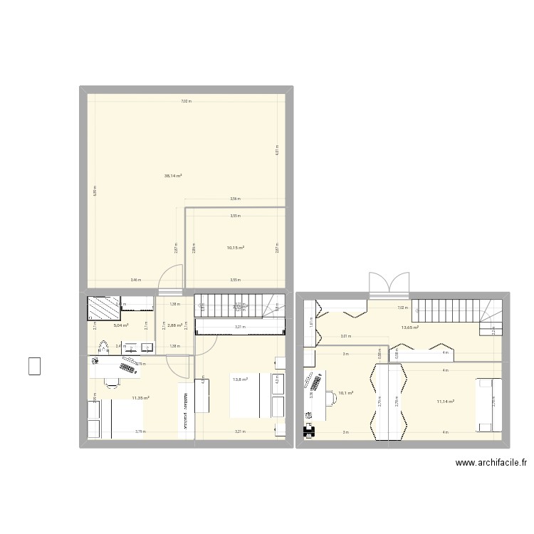 Extension maison. Plan de 0 pièce et 0 m2