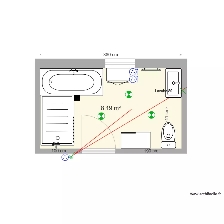 Salle de Bain bis. Plan de Salle de Bain bis. Plan de