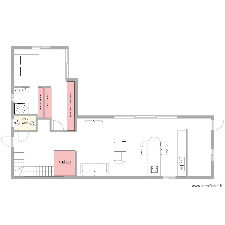 Dream3. Plan de 1 pièce et 2 m2
