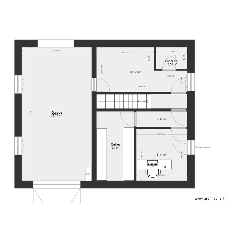 PLAN PROJET RDJ ST GENEVIEVE. Plan de 10 pièces et 128 m2