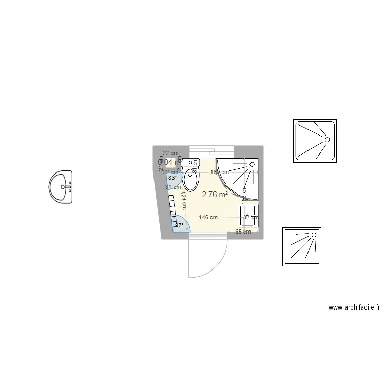 sdb étage v2. Plan de 0 pièce et 0 m2