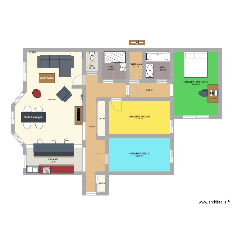 COOLOCATION CANAP un peu moins maxi. Plan de 0 pièce et 0 m2