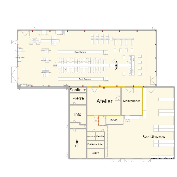 Nouveau batiment V18. Plan de 14 pièces et 1863 m2