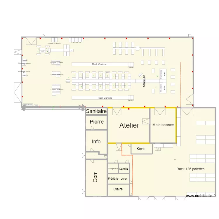 Nouveau batiment V18. Plan de 