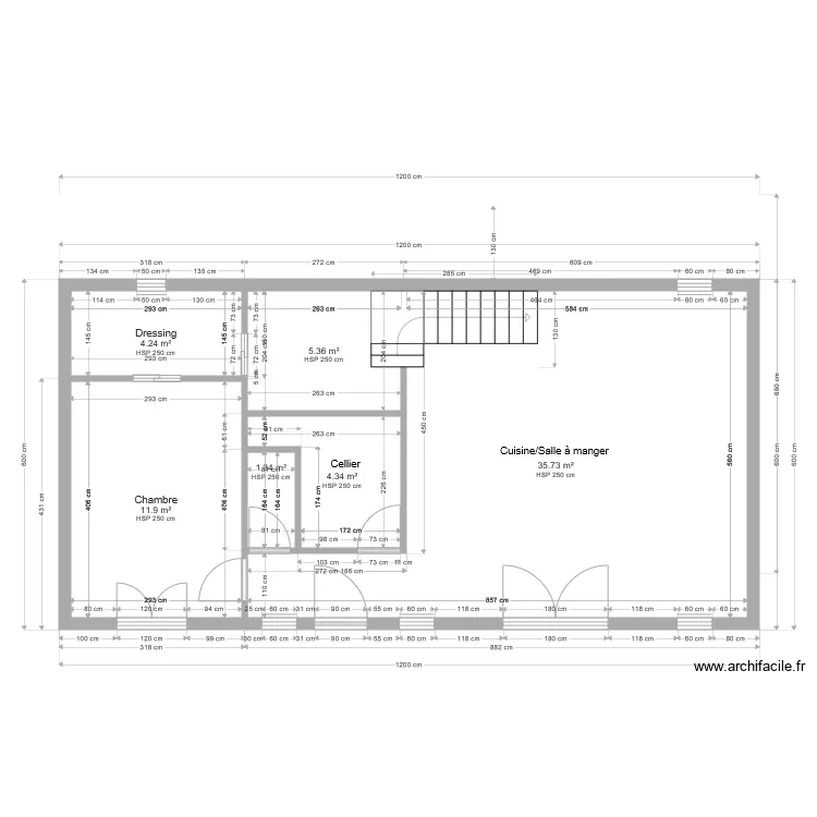 Marcq 78  permis de construire RDC. Plan de 