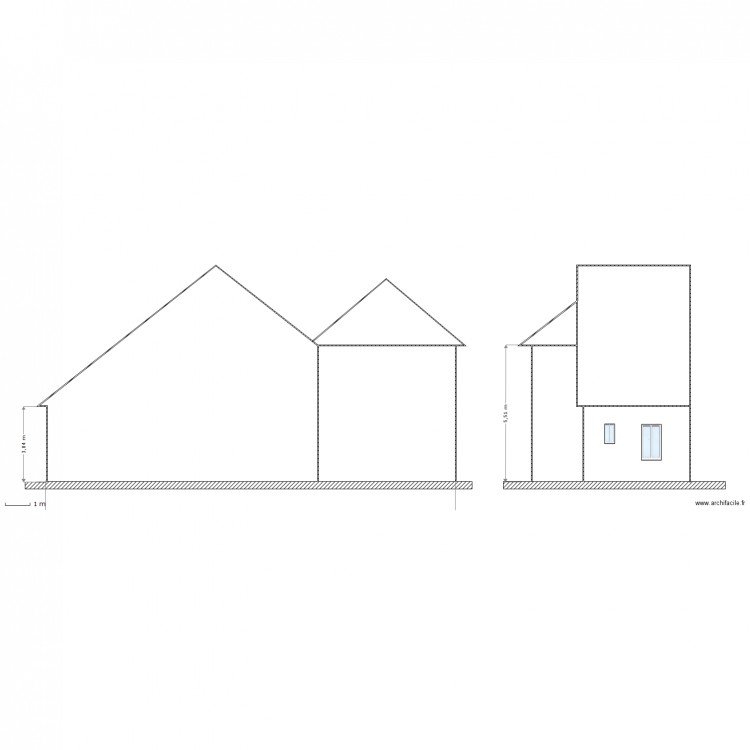pignon sud ouest. Plan de 0 pièce et 0 m2