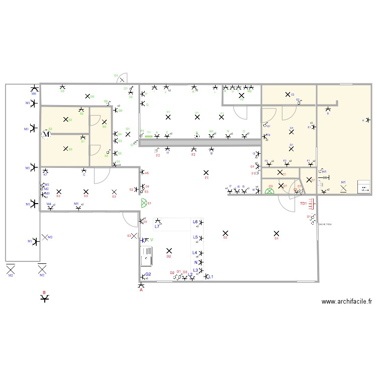 chez Claudio. Plan de 9 pièces et 527 m2