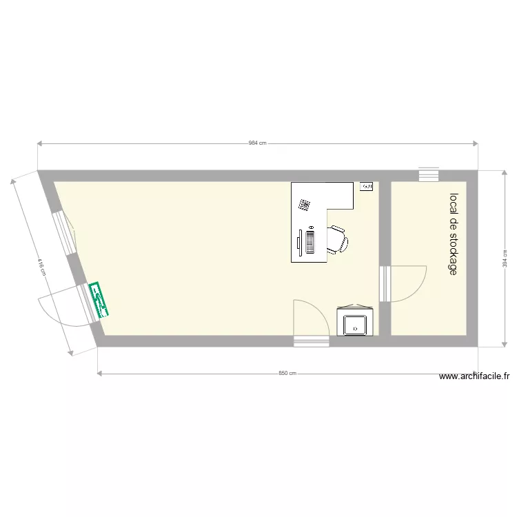burreau magasin 1. Plan de 