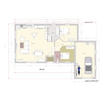 plan simple 96 m2  meublé 2chambres