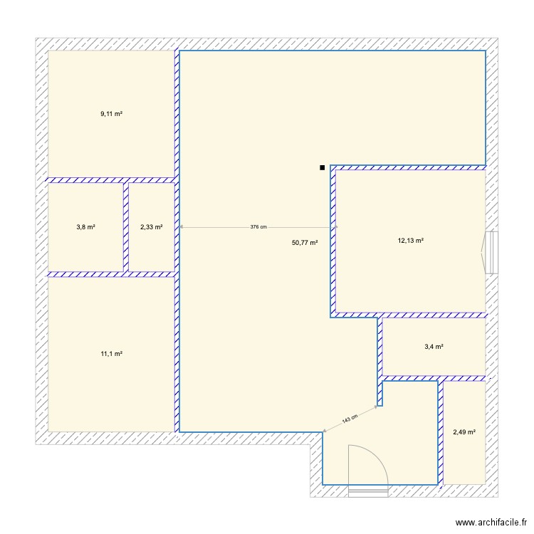 plan N. Plan de 8 pièces et 95 m2