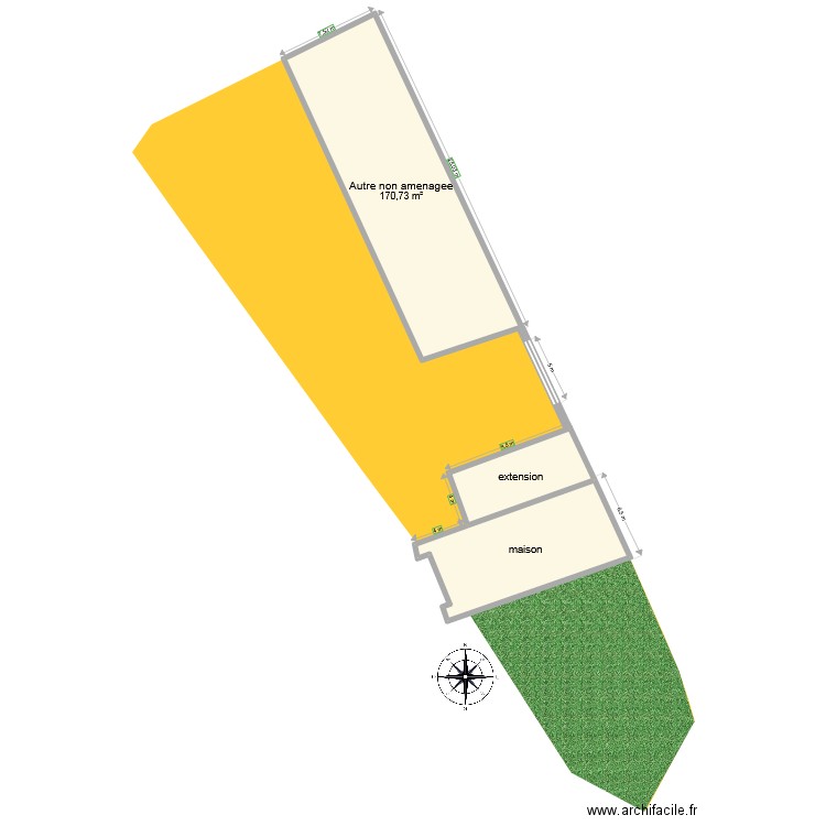 plan maison avec extension 2. Plan de 3 pièces et 281 m2