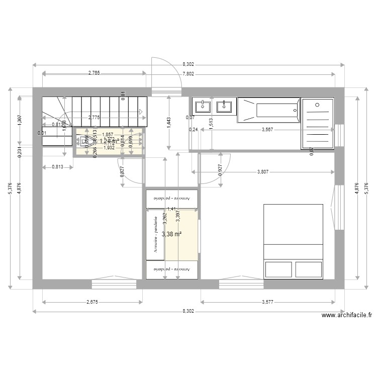 VILLA 80M2 R1  idée 2 chambres  1. Plan de 0 pièce et 0 m2