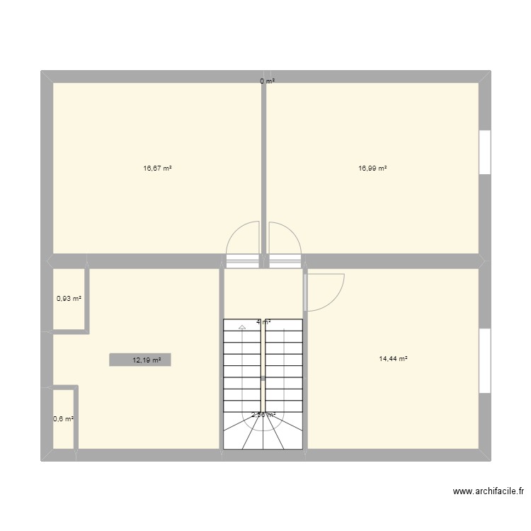 Villes etage. Plan de 9 pièces et 68 m2