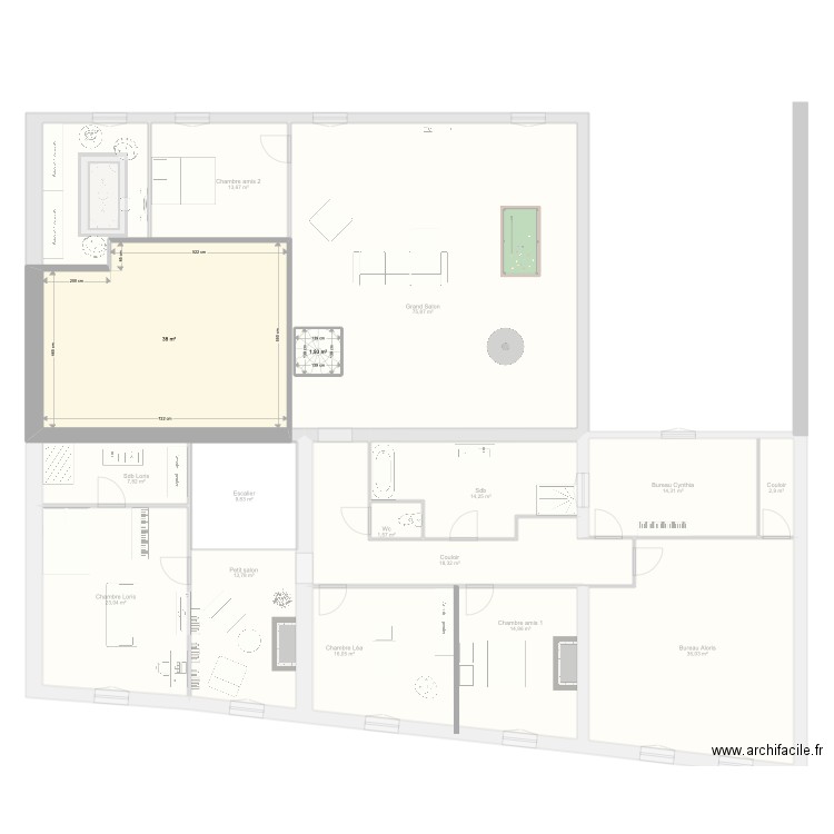 Maison vigneronne Willy. Plan de 30 pièces et 604 m2