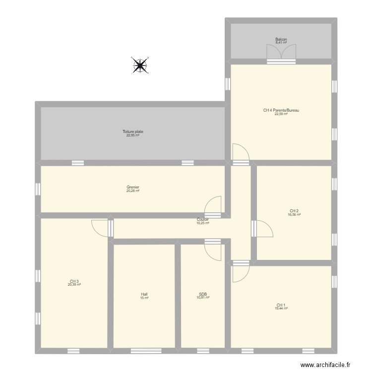 Maison 3. Plan de 10 pièces et 167 m2
