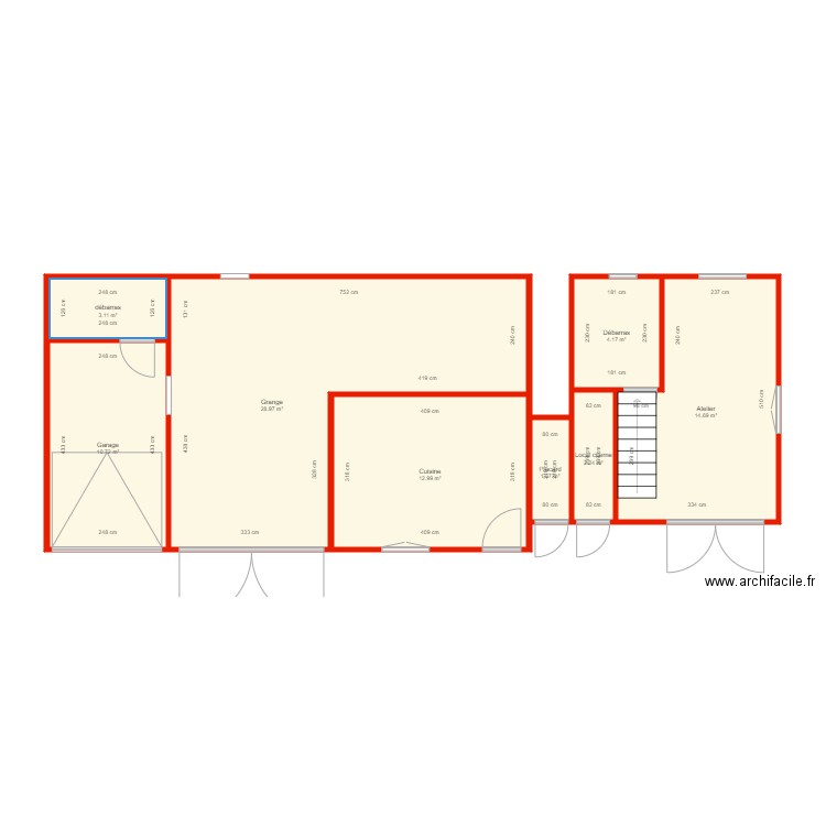 BI 5021 annexe grange côté. Plan de 0 pièce et 0 m2