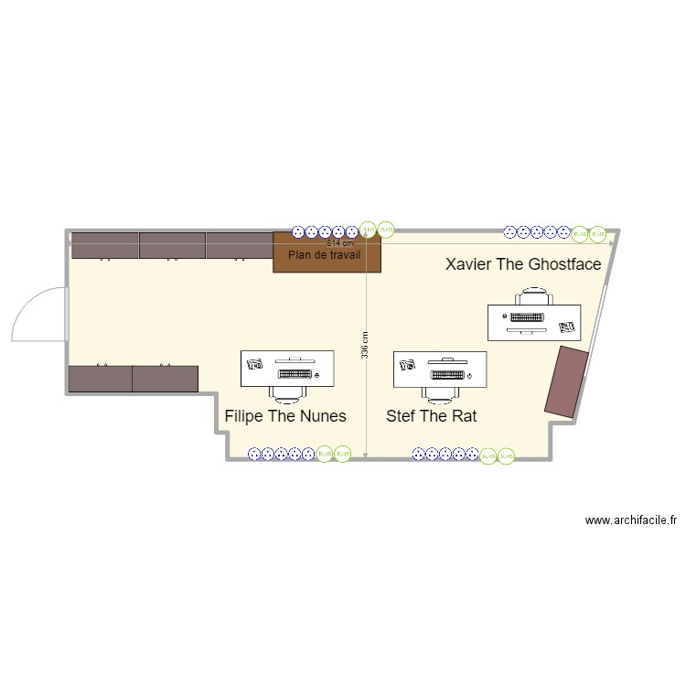 Bureau régisseur. Plan de 0 pièce et 0 m2