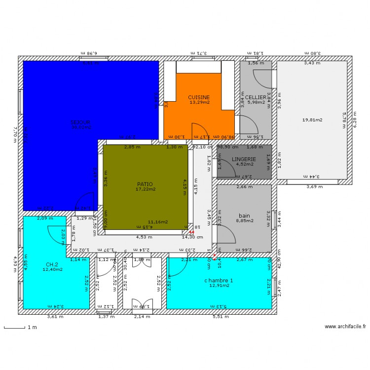 MAISON AVEC PATIO 2. Plan de 0 pièce et 0 m2