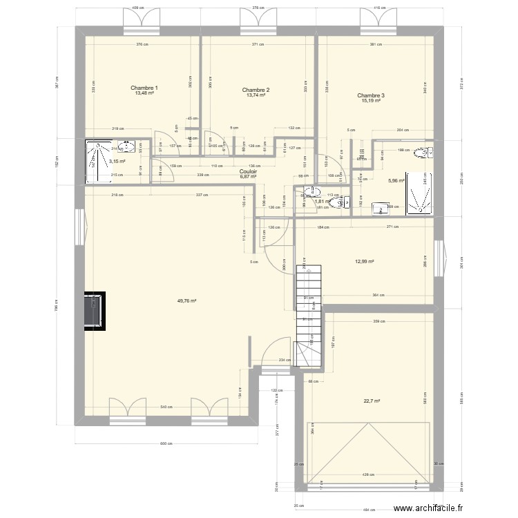 Rez-de-chaussée 2b. Plan de 10 pièces et 146 m2