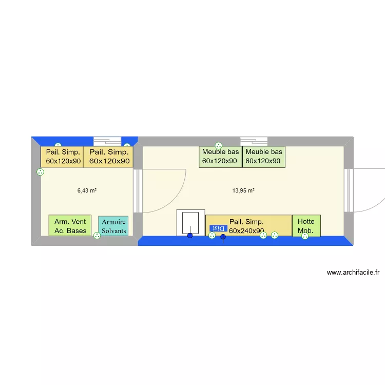 Stockage chimie. Plan de 