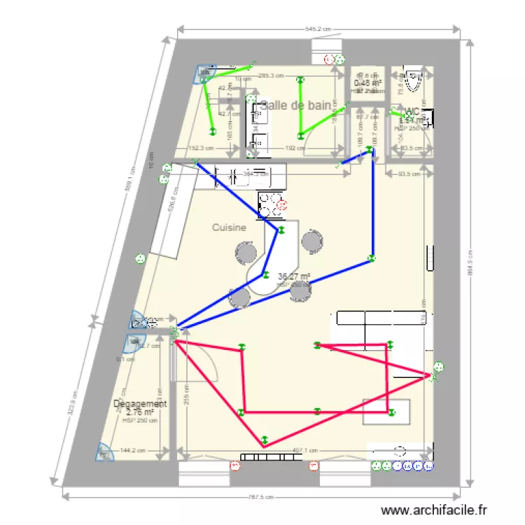 Appartement Etage 1 electricite. Plan de 