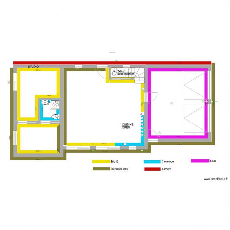  RDC BARDAGE  exterieur interieur. Plan de 0 pièce et 0 m2