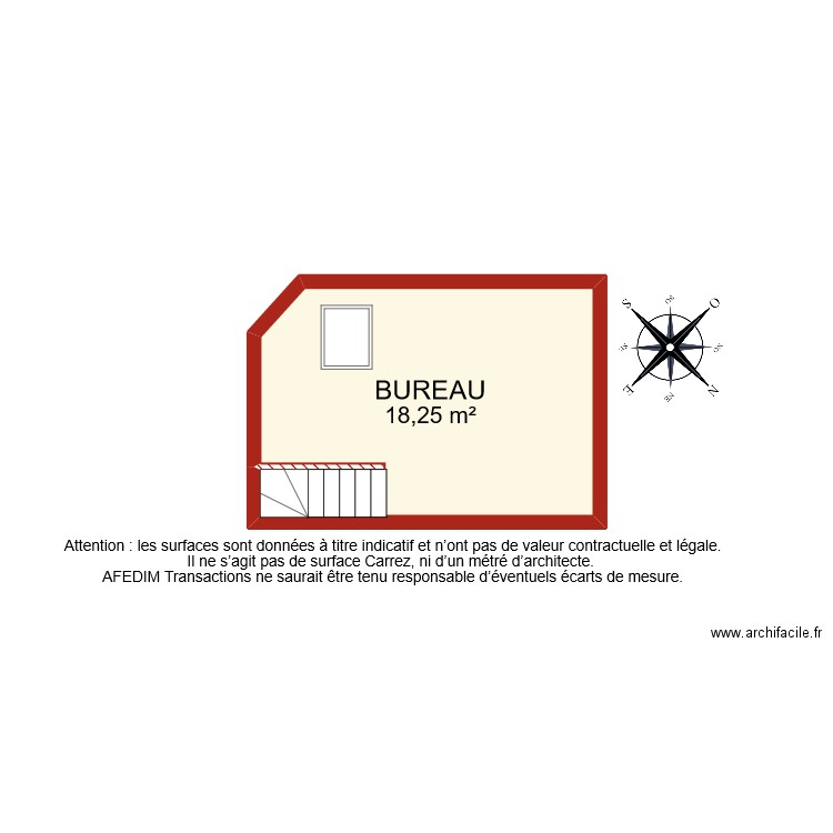 BI 8863 ETAGE 2. Plan de 1 pièce et 18 m2