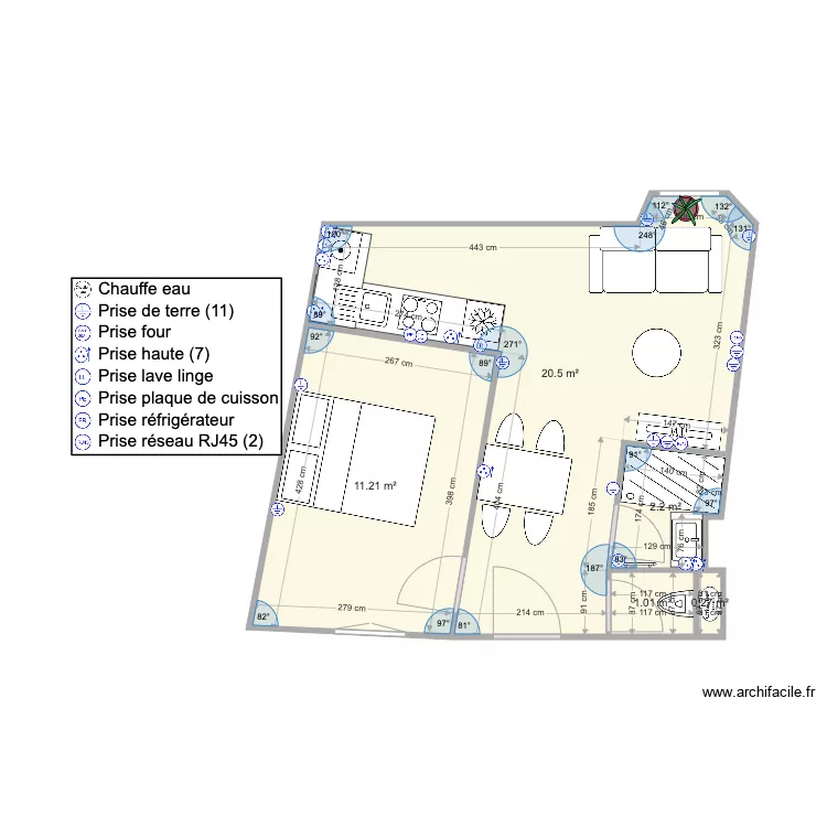 SDB chantepie RDC Gauche. Plan de 