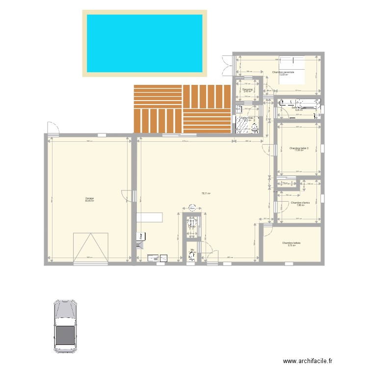 Extension maison. Plan de 0 pièce et 0 m2