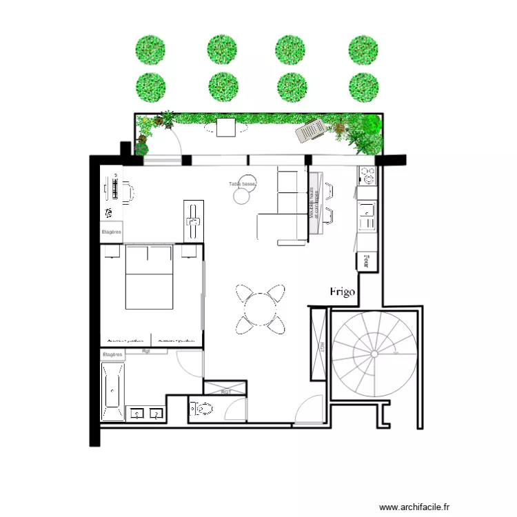 Appartement t&eacute;moin implantation. Plan de 