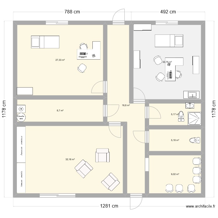 Plan 1 futur salon. Plan de 0 pièce et 0 m2